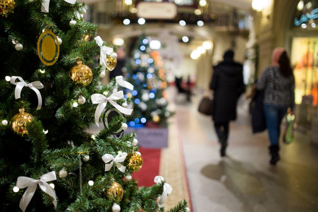 Christmas tree in shopping centre